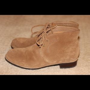 Via Spiga Suede Lace Up Tan Booties Size 5.5